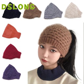 DSLONG Mũ beanie Dệt Kim Hở Chóp Dày Dặn Mềm Mại Thời Trang Thu Đông Cho Nữ