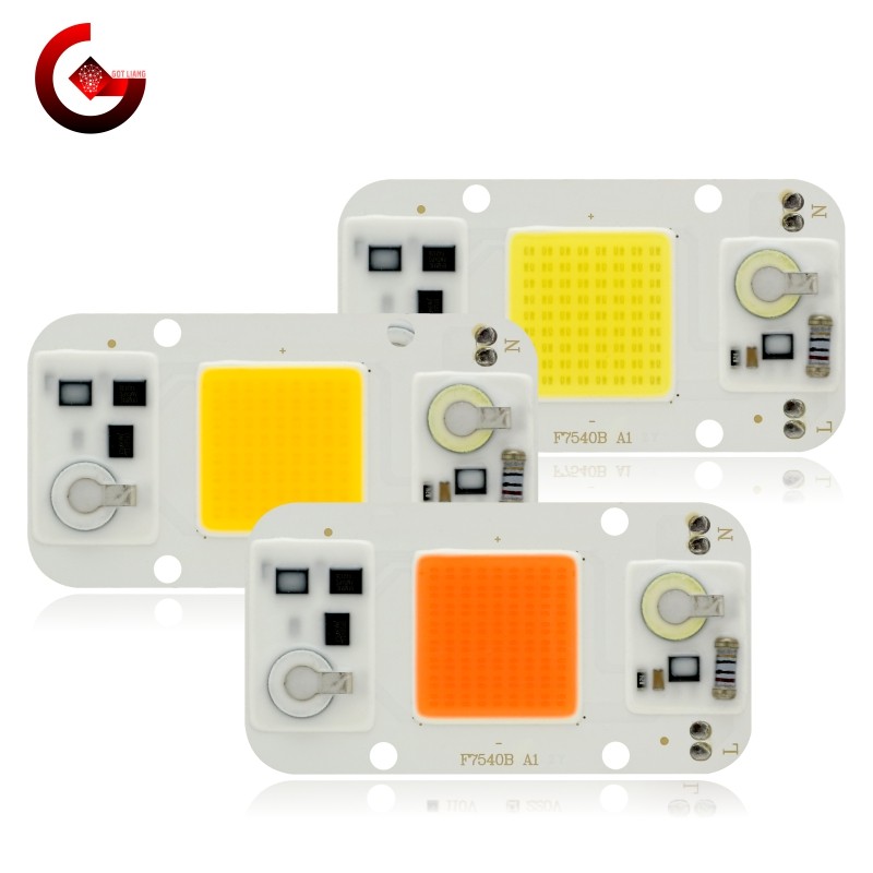 Got Liang Độ dày 1,5mm 20W 30W 50W Đèn LED COB Chip có đầu nối 220V DIY Grow Light Full Spectrum Cây