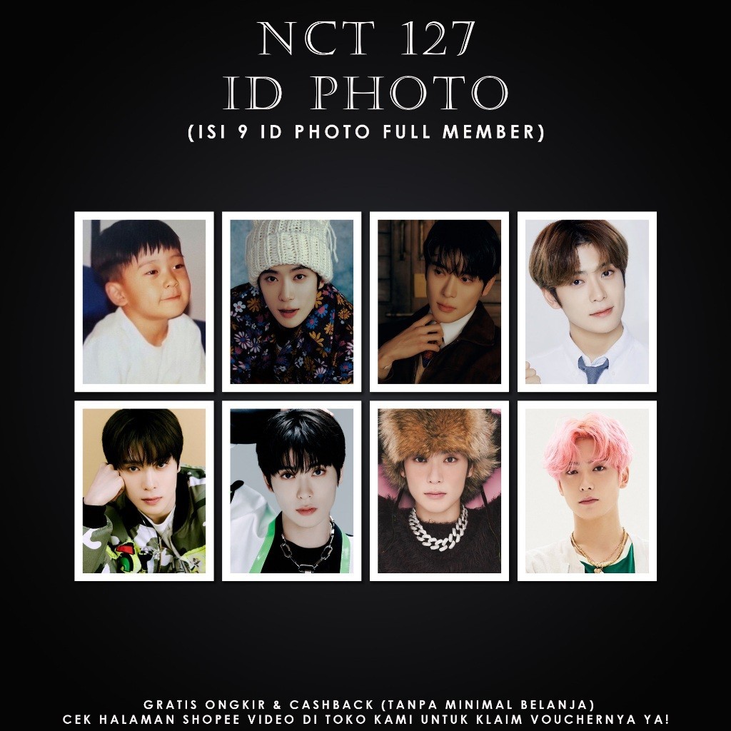 [ SET 08 PHOTO ID ] Ảnh Thẻ Thành Viên Nhóm NCT 127 - ID PHOTO NCT 127 - Sticker Dán - Có Cán Màng B