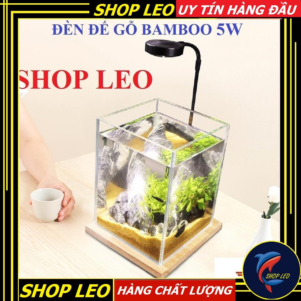 Đèn Led Kệ gỗ BamBoo 5W - Đèn đế gỗ