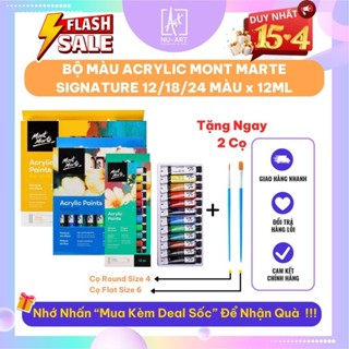 Bộ Màu Acrylic Cao Cấp Mont Marte Signature 12/18/24/36 Màu x Tuýp 12ml