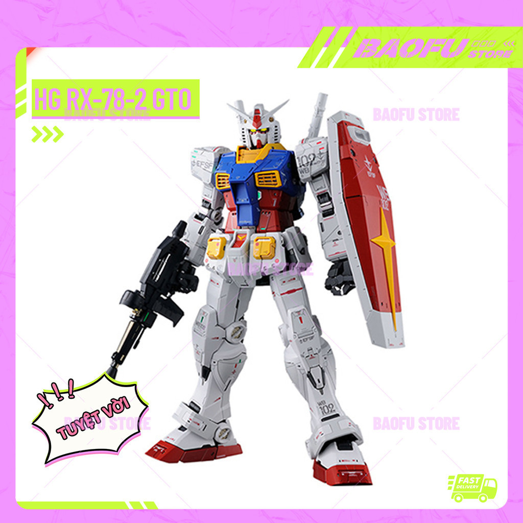 Mô Hình Gundam HG 1/144 RX-78-2 GTO & Transient Glacier - Lắp Ráp 3D Cao Cấp