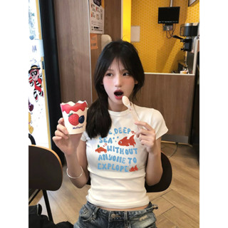 Áo baby tee nữ Trắng mùa hè thư in hình ôm body Zeeni local brand hàn quốc Kiểu ngắn