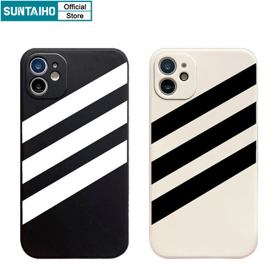 Ốp điện thoại họa tiết sọc chéo thời trang và tối giản Suntaiho Vỏ silicon mềm cao cấp chống sốc cho iPhone 11 12 13 14 15 16 Pro max IP 7 8 Plus Iphon X Xs XR Xs max