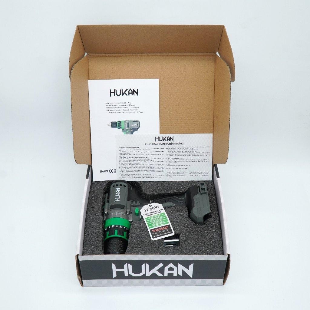Máy khoan pin HUKAN HM21-G1-I20, Lực siết 90Nm - 3 Chức Năng - Đầu Kẹp 13mm - Không Chổi Than
