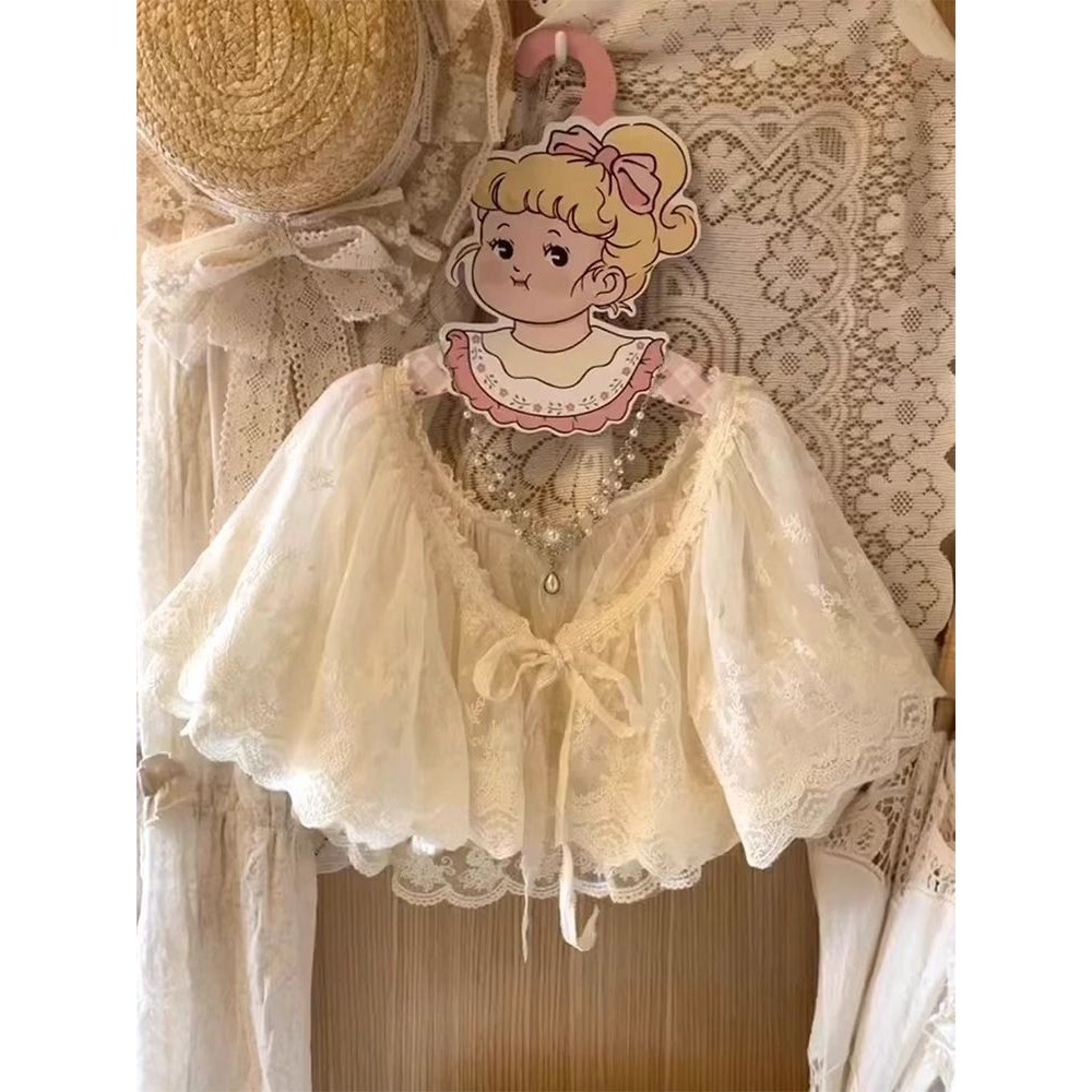 Khăn choàng ren xù style Lolita Vintage và Bohemian