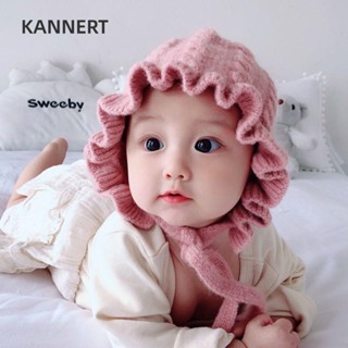 Mũ trẻ sơ sinh KANNERT, Mũ len ấm áp cho bé gái, Bảo vệ tai thời trang Thu đông Mũ có mũ trùm đầu cho bé Mũ dệt kim