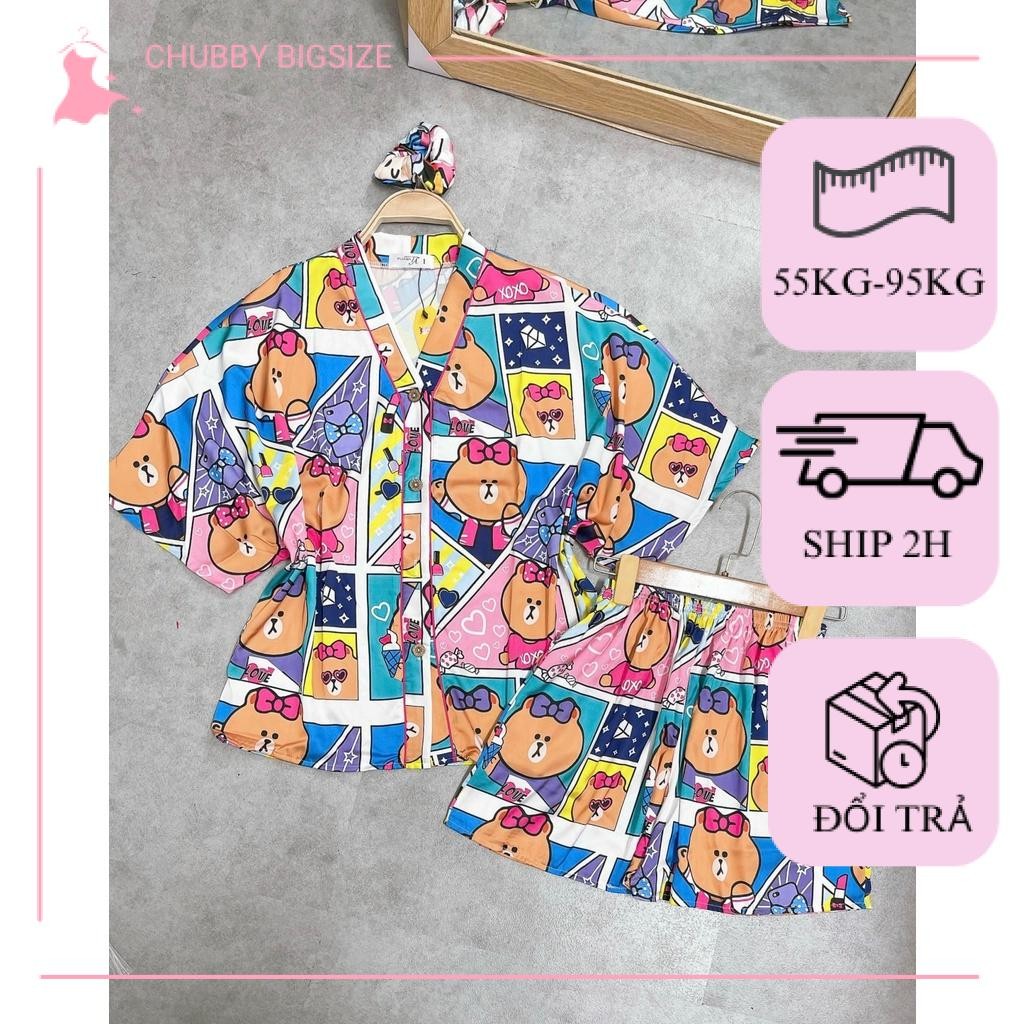 (Chubby Bigsize) Bộ Lụa Đùi Cánh Dơi 5D Bigsize 50-85kg
