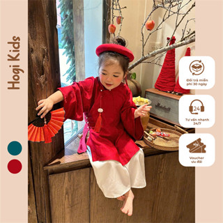 [ Hogi Kids ] Áo Dài Việt Phục Cho Bé Trai/ Bé Gái Kèm Mấn Chất Lụa Hàn.