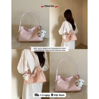  🍒Chio'2nd🍒Sẵn Túi tote xách tay đeo vai nữ đựng tài liệu sách vở cỡ lớn thiết kế mềm mại thanh lịch đi làm khoá bấm 