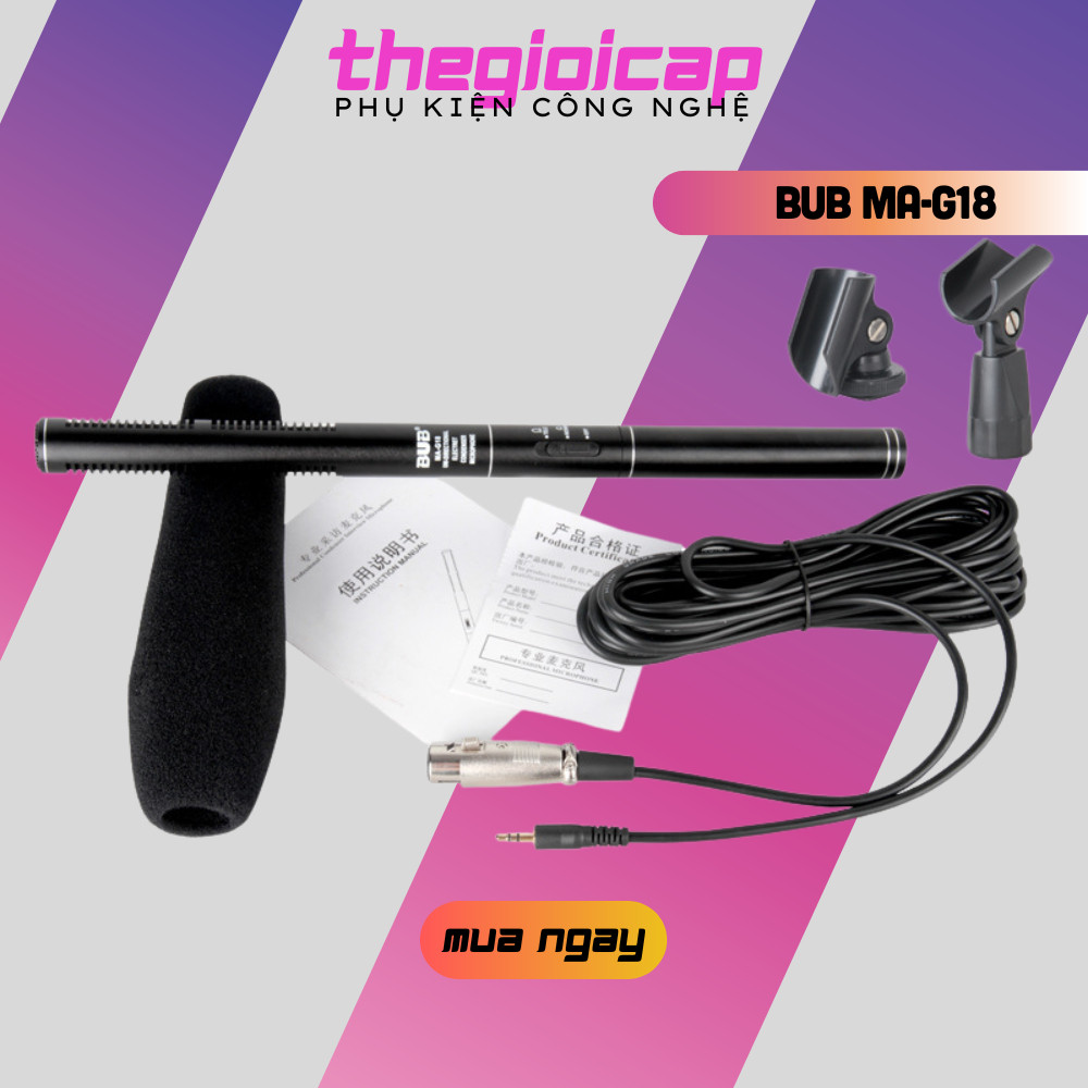 Micro Quay Phim Phỏng Vấn BUB MA-G18 Dành Cho Máy Ảnh, Máy Quay Phim