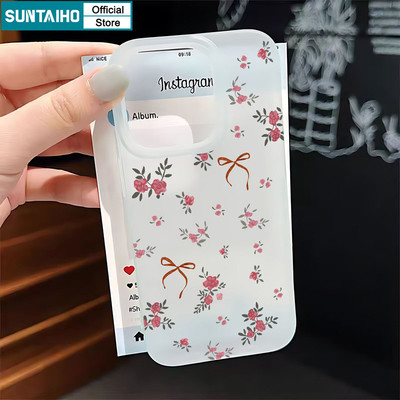 Ốp điện thoại họa tiết nơ hoa thời trang thẩm mỹ Suntaiho TPU trong suốt mờ mềm cao cấp Vỏ chống sốc cho IPhone 11 12 13 14 15 16 Pro Max IP 7 8 Plus Iphon X Xs XR Xs Max