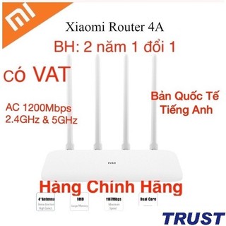 Xiaomi ac 1200mbps dualband bộ phát wifi r4ac - mi router 4a - quốc tế tiếng anh-bh 2 năm 1 đổi 1