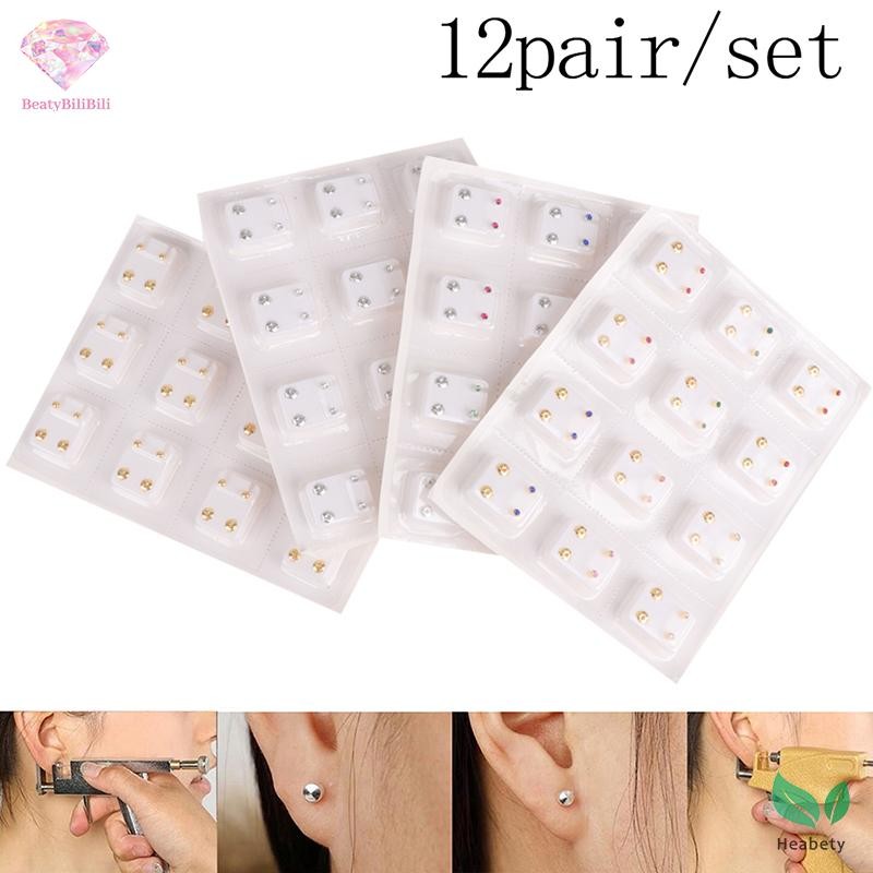 Heabety 24 Chiếc Bông Tai Dụng Cụ Bông Tai Phẫu Thuật Thép Bông Tai Nữ Mới