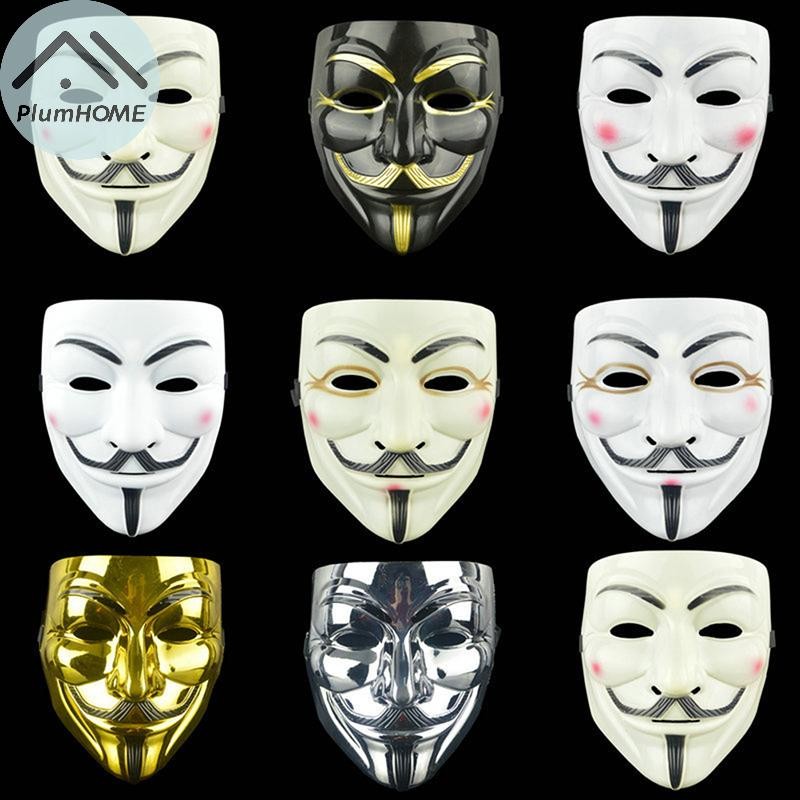 Plumhome Anonymous Vendetta Guy Fawkes Hacker Face Mask Người lớn Halloween Fancy Party VN