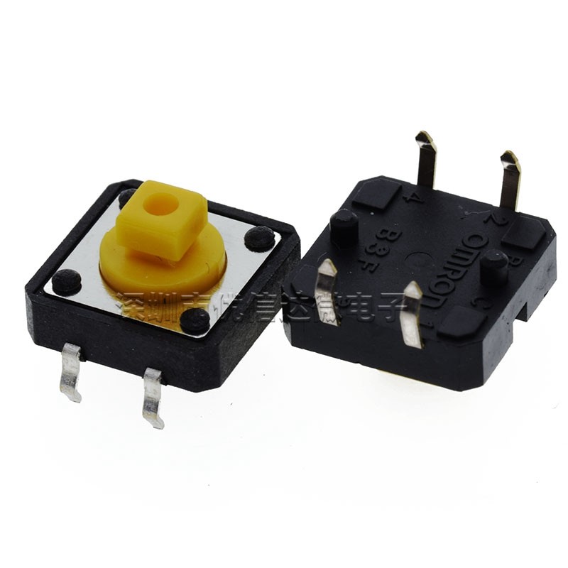 20 Cái / lốc B3F-4055 Tact Switch 12 * 12 * 7.3 Đầu Vuông Cắm Thẳng B3F-4005 Bốn Chân Cắm Thẳng Định