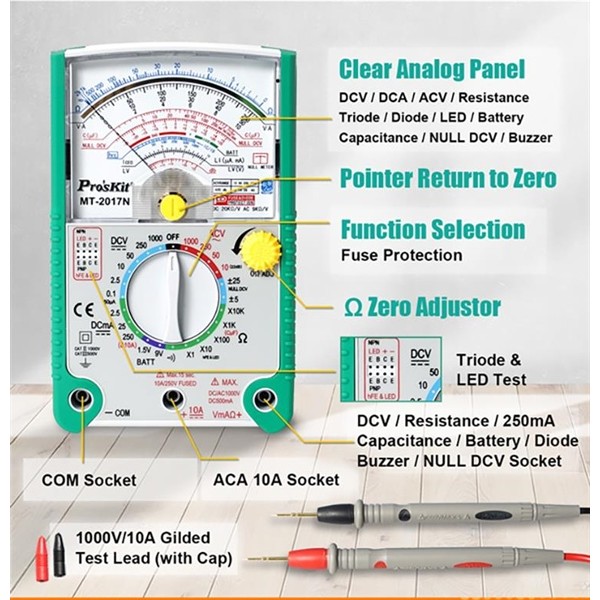Đồng Hồ Đo Kim Pro’skit Chính Hãng MT-2017