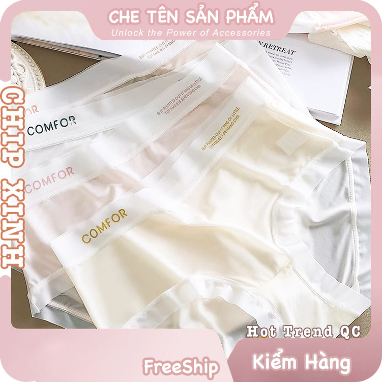 Set 10 quần lót nữ su lụa tàng hình, quần chip nữ không lộ viền, combo quần chip nữ su lụa kháng khu