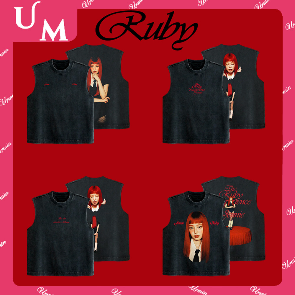 Blackpink Kpop BLACK PINK 2025 JENNIE Ruby Album Merch Washed Cotton Tank Top Unisex Xu hướng thời t