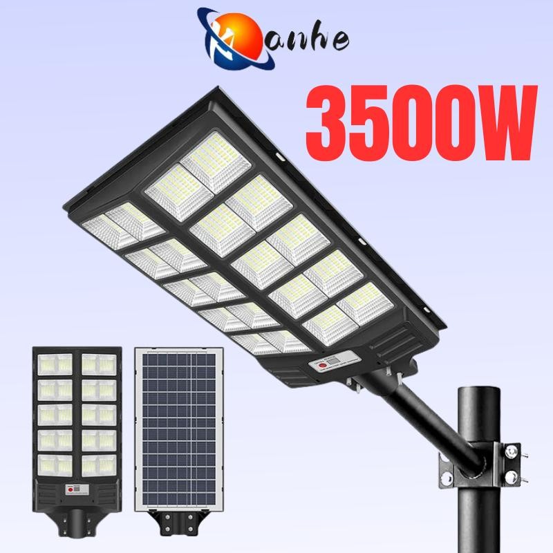 Đèn đường năng lượng mặt trời với 3500W cảm biến chuyển động Đèn sân vườn tất cả trong một không thấm nước ngoài trời