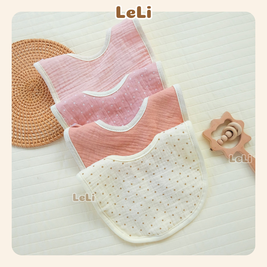 Yếm Vuông Vải Muslin Siêu Thoáng Khí Hàn Quốc An Toàn Cho Bé 0-4 Tuổi - Vải Muslin Cao Cấp Xuất Dư
