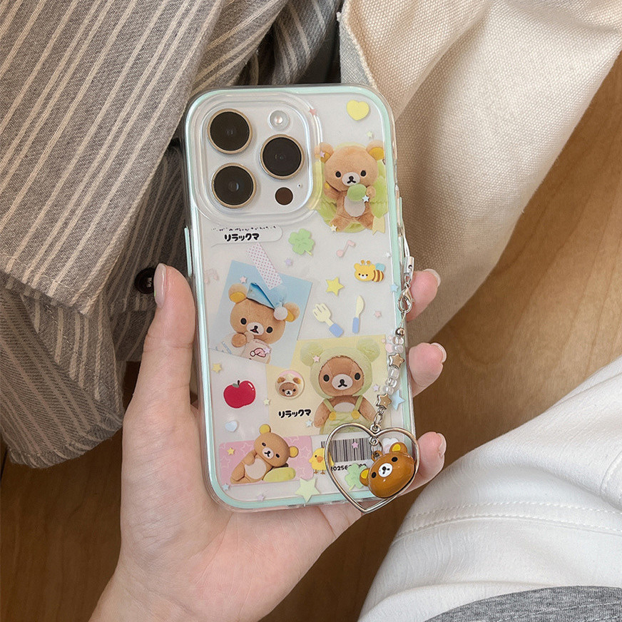 Dành cho iphone case 16 Pro Max 15 Pro Max 14 Pro Max 2 trong 1 Green Edge - Ốp điện thoại Easy Bear