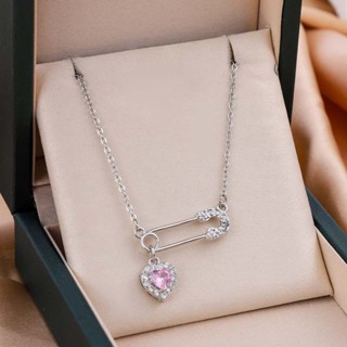 🎉sparkly🎉Vòng cổ hình học trái tim Hàn Quốc dành cho nữ Vòng cổ đính đá pha lê