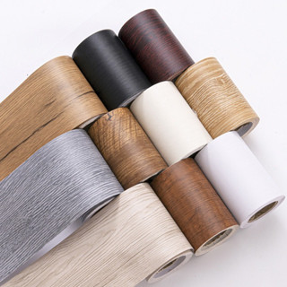 10cm-Width 300cm-Length Tự Dính Hạt Gỗ Chống Thấm Nước Dán Tường Nhà Cải Tạo Cửa Biên Giới Tủ Giấy Dán Tường