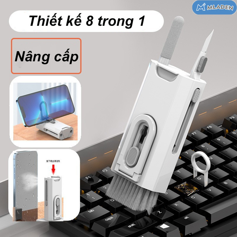 Bộ vệ sinh máy tính điện thoại di động 8 in 1,Bộ Dụng Cụ Vệ Sinh Laptop,Thiết kế đa năng
