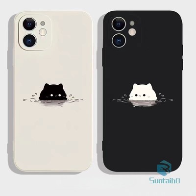 Ốp Điện Thoại Suntaiho Ngộ nghĩnh Mèo Dễ Thương Cặp Đôi Silicon Mềm Cao Cấp Chống Sốc Cho iPhone 11 12 13 14 15 16 Pro Max IP 7 8 Plus Iphon X XS XR Xs max