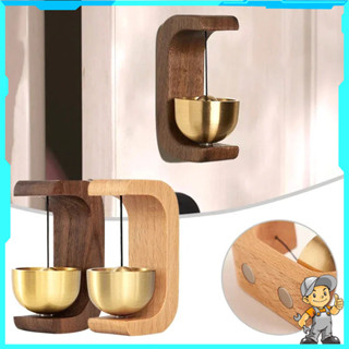 JIAYILIN Chuông Gió Bằng Gỗ Treo Cửa Chuông cửa, chuông đồng gỗ vintage.Chuông đồng trang trí nhà cửa