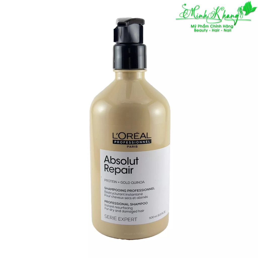 Dầu gội phục hồi 3 tác động Lipidium Absolut Repair L'oreal Shampoo 500ml ( New 2024 ) ( MK )