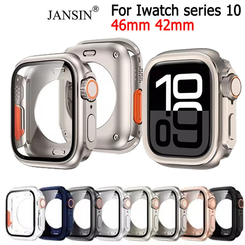 Jansin Ốp Kính Cường Lực Cho Iwatch series 10 42mm 46mm Dây Đeo Đồng Hồ Thông Minh Vỏ Bảo Vệ Cản Iwa