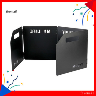 [Fm] Bảng cách nhiệt bếp có cấu trúc đinh tán để nướng 3 ngăn cắm trại ngoài trời gấp Kính chắn gió rỗng