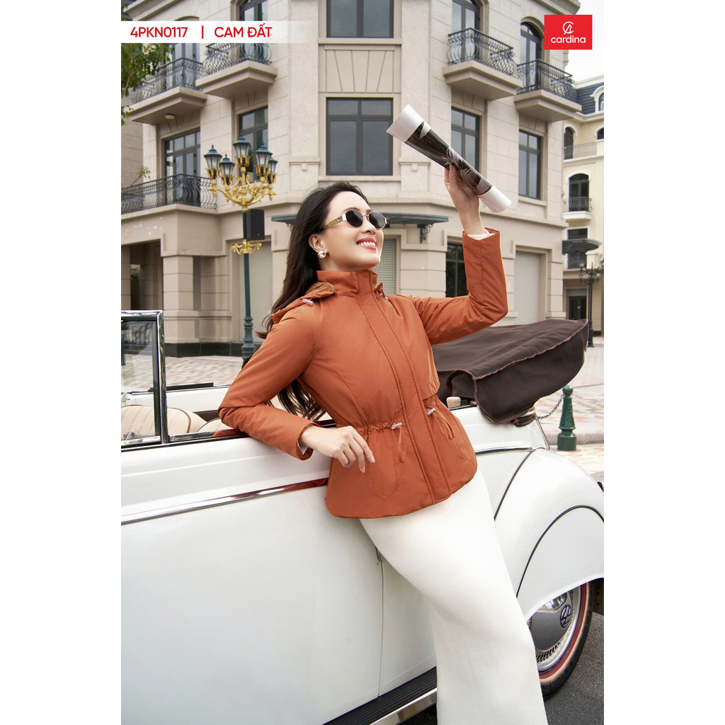 Áo Parka nữ CARDINA Dáng Ngắn Lót Lông Cừu 4PKN01