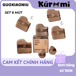 [HỎA TỐC HN-HCM] SET 6 Mút Guoxiaoniu Sôcôla Bánh Quy 6 mút Chuyên Dụng Trang Điểm Cố Định Trang Điểm KUROMI COSMETICS
