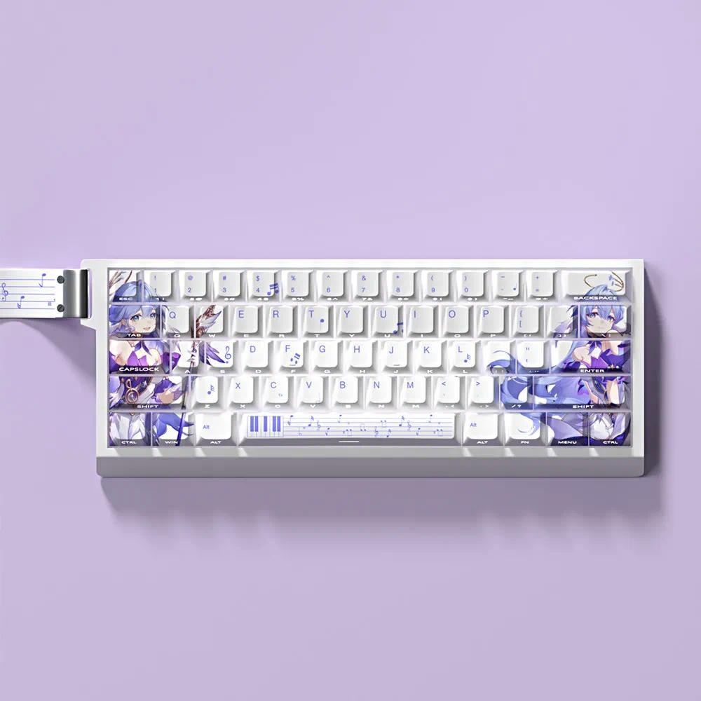 Robin Keycap Cherry Profile PBT Letter Truyền ánh sáng khắc bên Wooting EZ63 Mad68 Mechanical Keycap