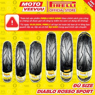 [MTVV] Vỏ lốp xe máy PIRELLI Diablo Rosso Sport đủ size xe ga xe số 60 70 80 90 100 110 120 130 140 150 14 17<END>