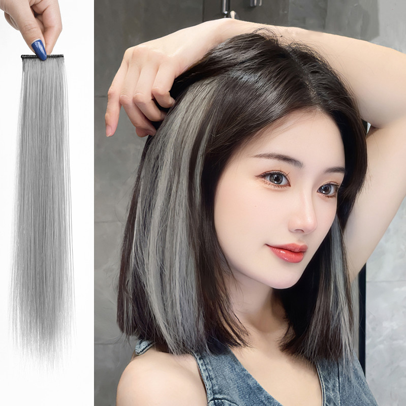 Tóc Ngắn Tai Móc Tóc Nhuộm Miếng Dán Nổi Bật Tóc Giả Miếng Dán Nữ Mô Phỏng Tóc Màu Liền Mạch Tóc Nối