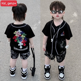  Bộ quần áo bóng chày chorme heart bé trai  bé gái  set áo thể thao cotton uniex  Kid_genz 