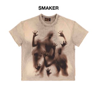 [SMAKER] Áo thun 100% cotton washed in hình màu kem - SEE YOU AT THE TOP WASHED TEE IN TAN
