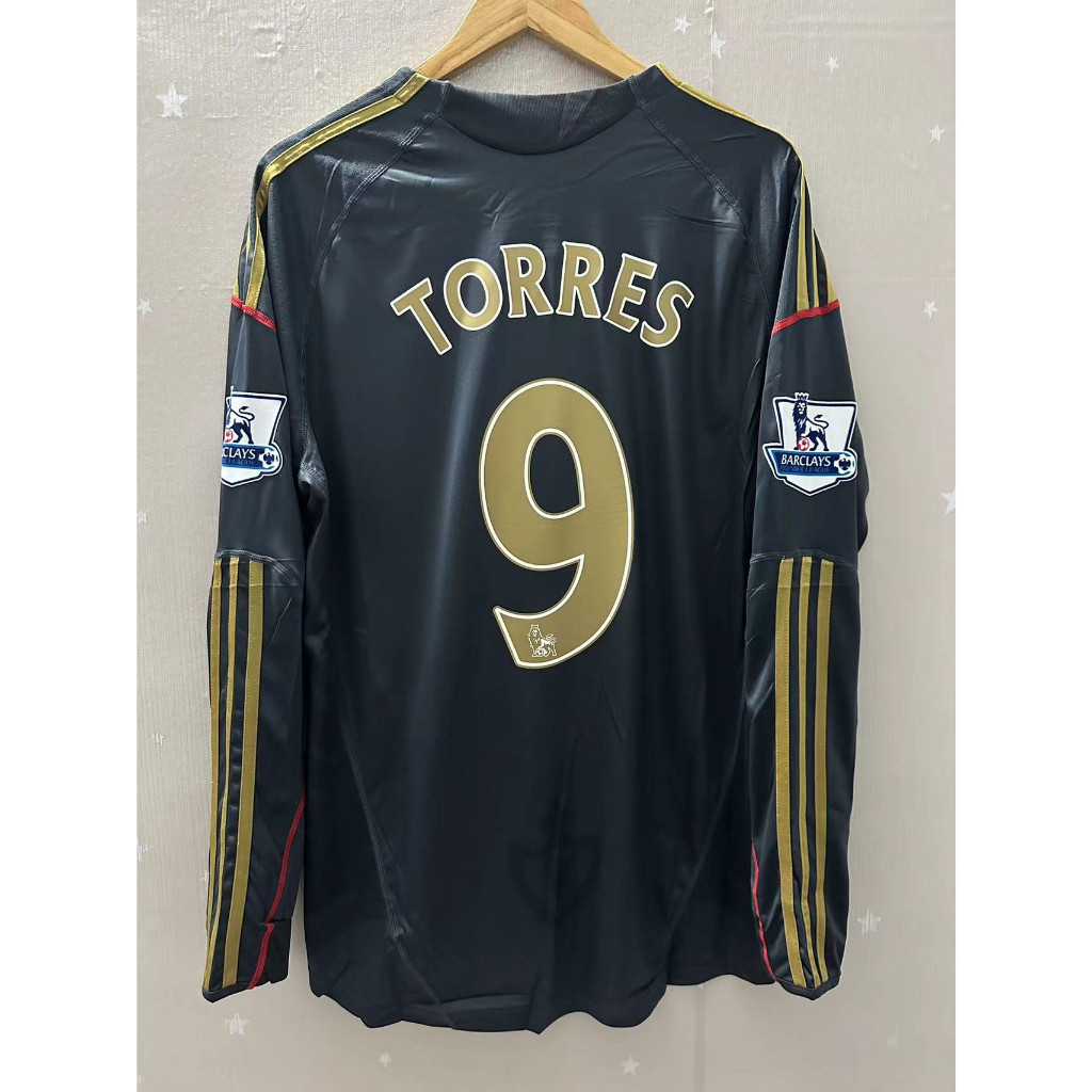 Nam 2009-10 Liverpool FC Sân khách Retro Jersey – Tay dài tùy chỉnh (In Torres & Gerrard)