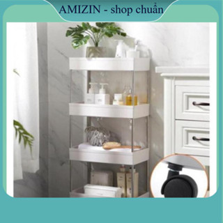 Kệ đựng đồ đa năng 3 tầng,4 tầng có bánh xe đẩy chuyên dụng cho spa, phòng tắm, bếp chất liệu inox cao cấp