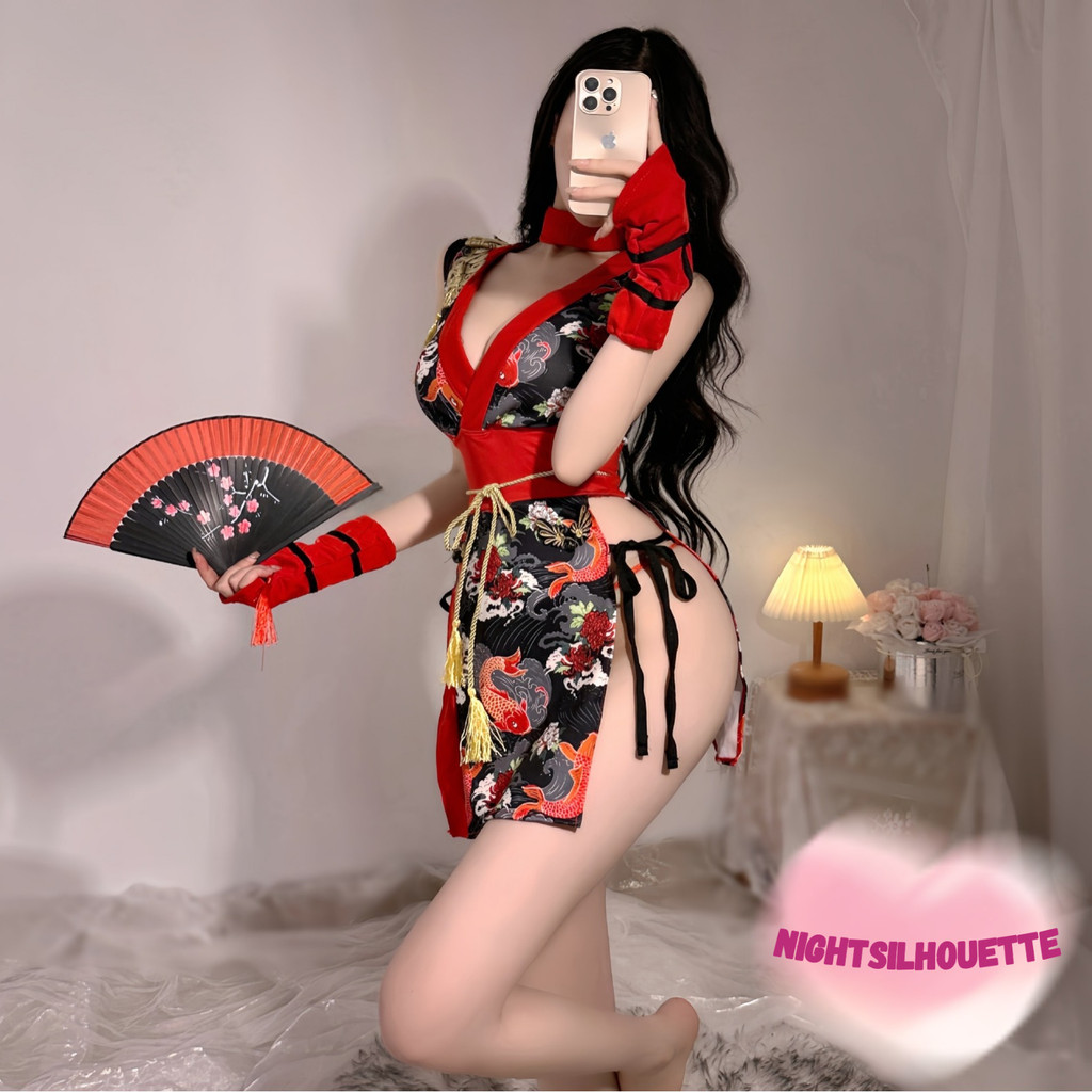 Đồ ngủ cosplay sườn xám xẻ tà sexy kiểu Trung Hoa quyến rũ- NightSilhouette