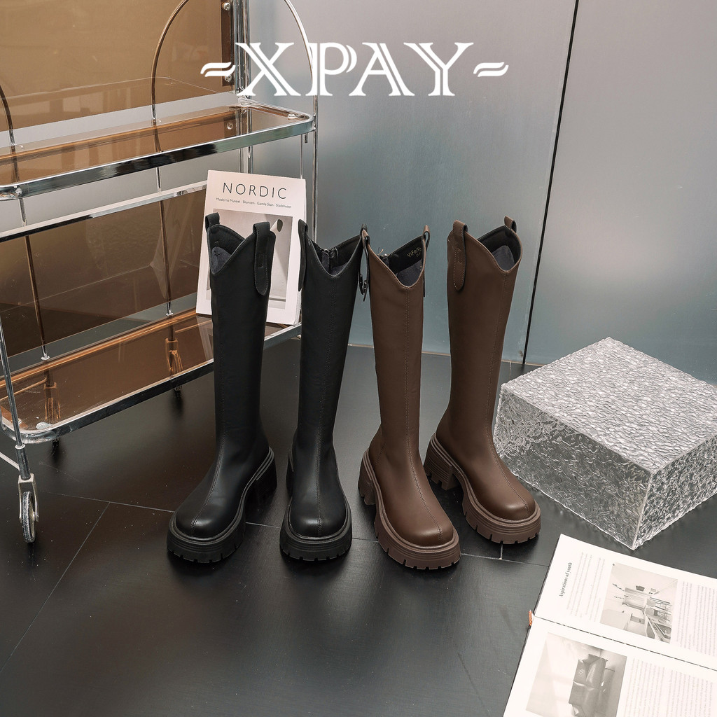 XPAY giày boot nữ, Bốt nữ cao cổ kiểu dáng Martin hot trend Đa màu sắc Đẳng cấp Thể thao và thời trang Đường may tỉ mỉ FSX24B0DD7 45Z241107