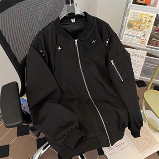  Áo Khoác Ngôi Sao Vòng Cổ Mix Khóa Ta ❤ Áo Bomber Chất Dù 2 Lớp Dày Dặn Dáng Rộng Nam Nữ 