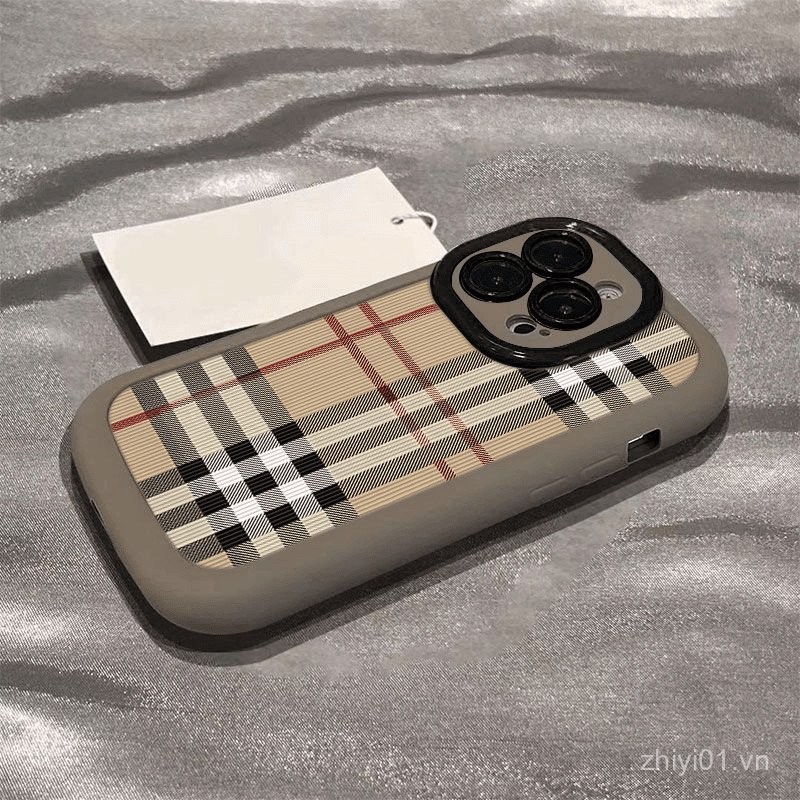 Ốp điện thoại Ốp bảo vệ kẻ ô không khí mùa Đông Màu Nâu Ốp bảo vệ chống rơi vỡ dùng cho iPhone 11 11