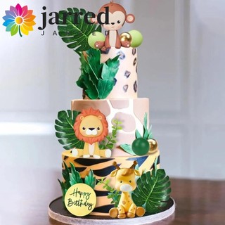 Jarred Động Vật Rừng Bánh Toppers, Dễ Thương 3D Sư Tử Khỉ Bánh Topper, Ảnh Chống Đỡ Voi Mềm Hươu Cao Cổ Động Vật Chủ Đề Bánh Trang Trí Đồ Dùng Tiệc Sinh Nhật