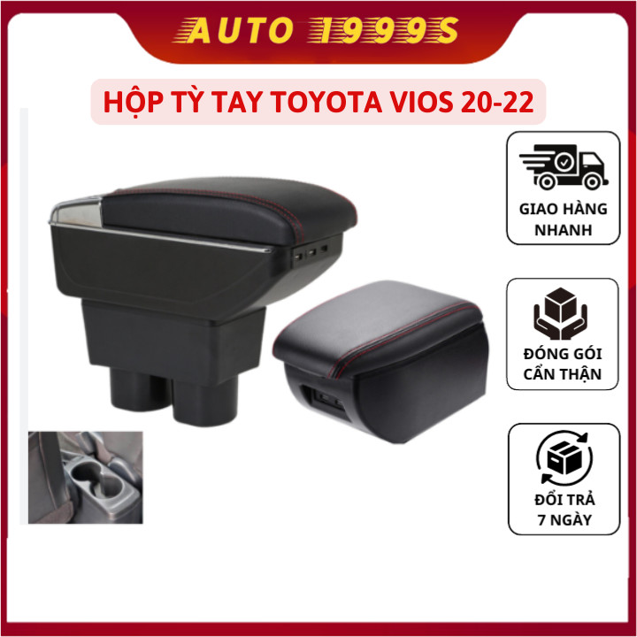 Hộp tỳ tay xe cho TOYOTA VIOS 2020 - 2022 cao cấp tích hợp cổng sạc USB - Bảo hành 12 tháng