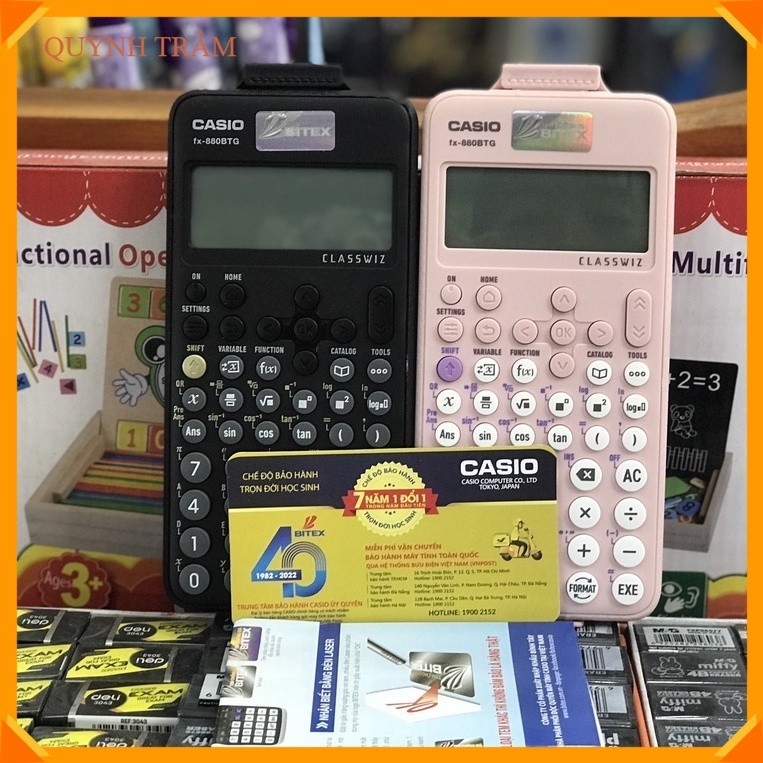 Máy Tính Casio FX 880 BTG  xanh, đen, hồng  Chính Hãng (quynhtrambev)